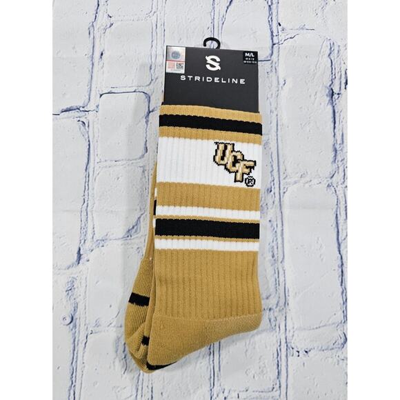 Central Florida UCF Socks Gold Strideline Athletic M/L MEN 8-12 WOMEN 9.5-13.5 - Picture 1 of 5